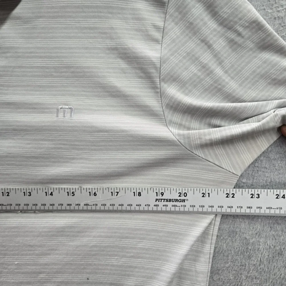 Travismathew‎ Men Polo L Gray Logo Embroidery Striped Short Sleeve